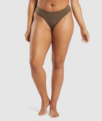 Tanga Gymshark Seamless Mujer Marrones | CO 2970RVD